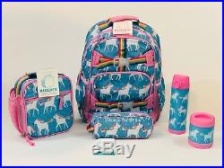 Pottery Barn Kids Gray Neon Rainbow Small Backpack And Lunchbox New Set