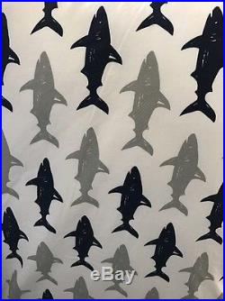 11 Piece Pottery Barn Kids Madras & Preppy Shark Full Size Quilt And Sheet Set
