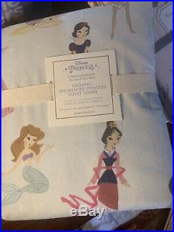 $119 New Pottery Barn Kids Organic Disney Princess Enchanted Duvet Full Queen