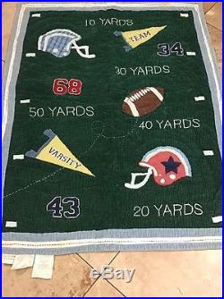 16 Piece POTTERY BARN KIDS Football Crib Bedding set WITH Twin conversion