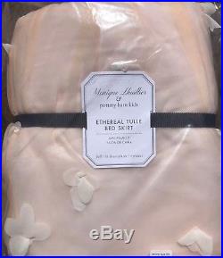 $169 POTTERY BARN KIDS Monique Lhuillier Blush Pink Bed Skirt FULL
