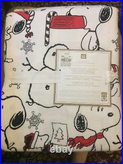 $189 Peanuts Snoopy FULL / QUEEN Pottery Barn BED Duvet Cover Holiday Christmas