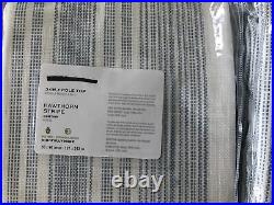 2 Pottery Barn Hawthorn Striped Cotton Rod Pocket Curtains 50x96 Blue