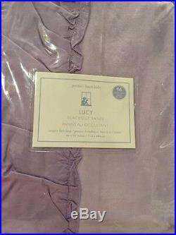 2 Pottery Barn Kids Lucy Velvet blackout drapes 44x96 lavender purple Ruffle