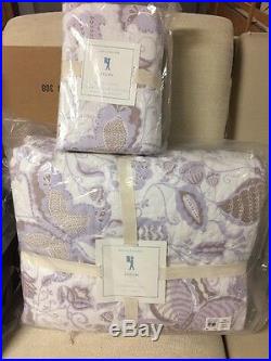 2pc NWT Pottery Barn Kids Evelyn Butterfly quilt Standard Sham twin Lavender