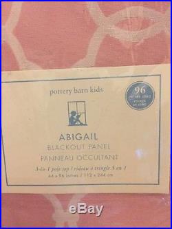 2pc Pottery Barn KIDS ABIGAIL BLACKOUT PANEL Drapes Curtain Pink 44X96