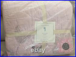 2pc Pottery Barn Kids ADELAIDE Floral Twin Quilt Euro Sham Butterfly Flower