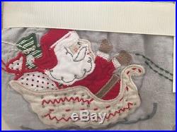 2pc Pottery Barn Kids Crib Toddler North Pole Quilt Fitted Sheet Christmas Santa
