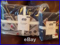 2pc Pottery Barn Kids Star Wars Millennium Falcon Twin quilt & standard sham NWT