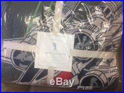 3pc POTTERY BARN KIDS STAR WARS X-WING TIE FIGHTER QUILT FULL QUEEN 2 EURO SHAMS