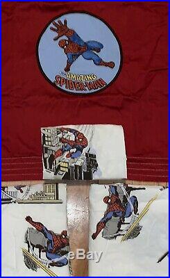 4 Pc Pottery Barn Kids Spider-Man Sham + Twin Sheet Set w Pillowcase Marvel
