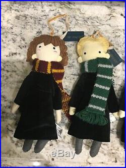 4 Pottery Barn Kids Harry Potter Hermione Ron Draco Christmas Ornaments Holiday