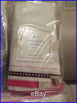 4pc Pottery Barn Kids Baby Floral EMMA Crib Quilt/Bumper/Sheet/Skirt Set