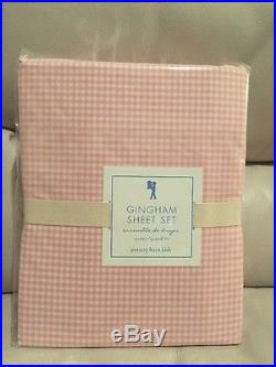 4pc Pottery Barn Kids Gingham Sheet Set QUEEN Pink NWT