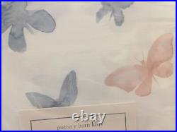 4pc Pottery Barn Kids Sateen Ethereal Butterfly FULL Sheet Set Pink Blue F