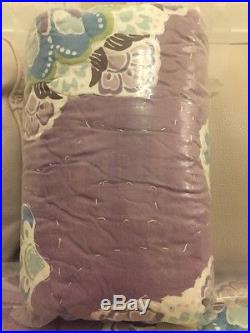 5pc Pottery Barn Kids Brooklyn Quilt Euro Sham Sheet Set Purple Twin Lavender
