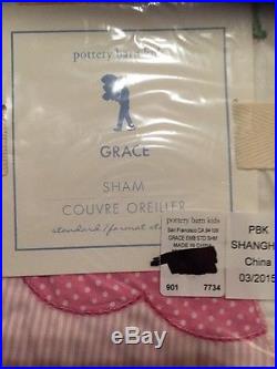 5pc Pottery Barn Kids Grace Embroidered Princess Duvet Cover Sheet Sham Twin