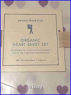 7PC Pottery Barn Kids ALEXIA Full-Queen Quilt 2 Euro Shams +Full Heart Sheet Set