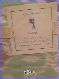 7pc Pottery Barn Kids Claire Ikat FULL Quilt /2 Euro Shams Sheet Set Aqua Girl F