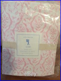 7pc Pottery Barn Kids Claire Ikat Quilt 2 Euro Shams Sheet Set NWT Pink FULL