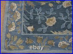 9' x 12' Pottery Barn Adeline Rug Blue Hand Tufted Wool New Carpet