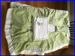 EUC Pottery Barn Peter Rabbit Crib QUILT set, Pillow, sheets x 2, skirt, bumper