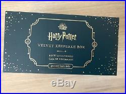 Harry Potter PB Teen Pottery Barn Kids NEW Hogwarts Keepsake Box Blue Gold Stars