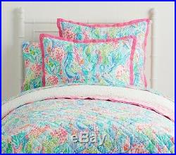 Lilly Pulitzer Pottery Barn Kids Mermaid Cove Quilt Full/ Queen