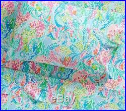 Lilly Pulitzer Pottery Barn Kids Mermaid Cove Sheet Set QUEEN
