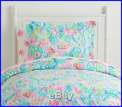 Lilly Pulitzer Pottery Barn Kids PBK Mermaid Cove Duvet Cover Full Queen NEW