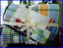 Madras Baby Bedding 5 Pc Quilt Sham Fitted Bumper Skirt New Pottery Barn Kids