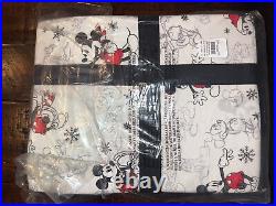 NEW Pottery Barn Disney Holiday Mickey Mouse Organic Cotton Sheet Set, Full Size