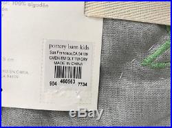 NEW Pottery Barn KIDS Camden Star Embroidered TWIN Quilt withSTANDARD Sham, GRAY