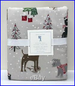 NEW Pottery Barn KIDS Christmas Holiday Dog FULL Flannel Sheet Set withPillowcases