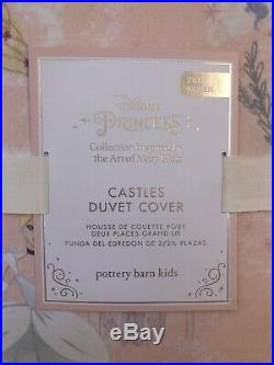 NEW Pottery Barn KIDS Disney Princess Castles FULL/QUEEN Duvet Cover & 2 Shams