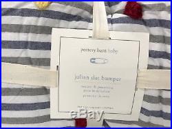 NEW Pottery Barn KIDS Julian Stripe Dot Crib Quilt & Bumper Baby Bedding Set
