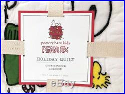 NEW Pottery Barn KIDS Peanuts Snoopy Holiday Christmas TWIN Quilt