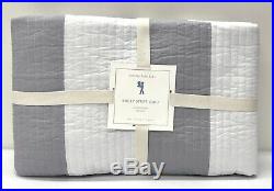 NEW Pottery Barn KIDS Rugby Stripe TWIN QuiltGRAY