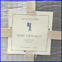 NEW Pottery Barn KIDS Rugby Stripe TWIN QuiltGRAY
