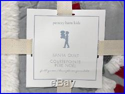 NEW Pottery Barn KIDS Santa Holiday FULL/QUEEN Quilt withEURO ShamChristmas