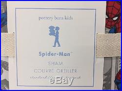 NEW Pottery Barn KIDS Spiderman Marvel Comic TWIN Duvet Cover withSTANDARD Sham