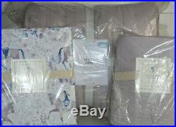 NEW Pottery Barn Kids 6 PC Ellie Horse Sheets + Sadie Bed Skirt + Quilt QUEEN