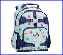 NEW Pottery Barn Kids Aqua Funny Faces Small Backpack, Lunch Bag, Water Bottle