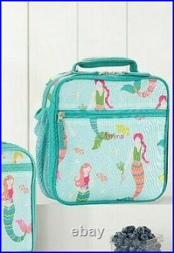 NEW Pottery Barn Kids Aqua Mermaid Large Backpack Lunch Bag Water Bottle Thermos