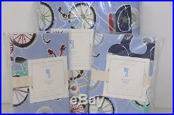 NEW Pottery Barn Kids BOY BICYCLE Bike Blue Red Full Queen Duvet Shams 3pcs SET