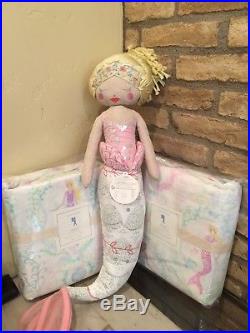NEW Pottery Barn Kids Bailey Mermaid Full Sheet Set Duvet Pillow