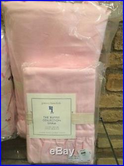 NEW Pottery Barn Kids Ballerina Twin Sheet Set Pink Ruffle Duvet Sham Set