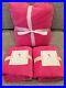 NEW-Pottery-Barn-Kids-Bright-Pink-Chamois-Queen-Fitted-Sheet-and-Standard-Shams-01-ywxw