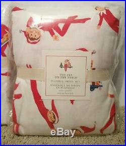 NEW Pottery Barn Kids Christmas Elf on the Shelf Queen Duvet & Flannel Sheet Set