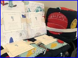 NEW Pottery Barn Kids Eric Outer Space Full/Queen Quilt, Std Shams, Pillowcase